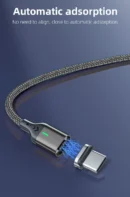 AUFU Magnetic Cable 3A Fast Charging Micro USB Type C Magnetic Charging Cables USB Data Charging Wire for iPhone Samsung Xiaomi