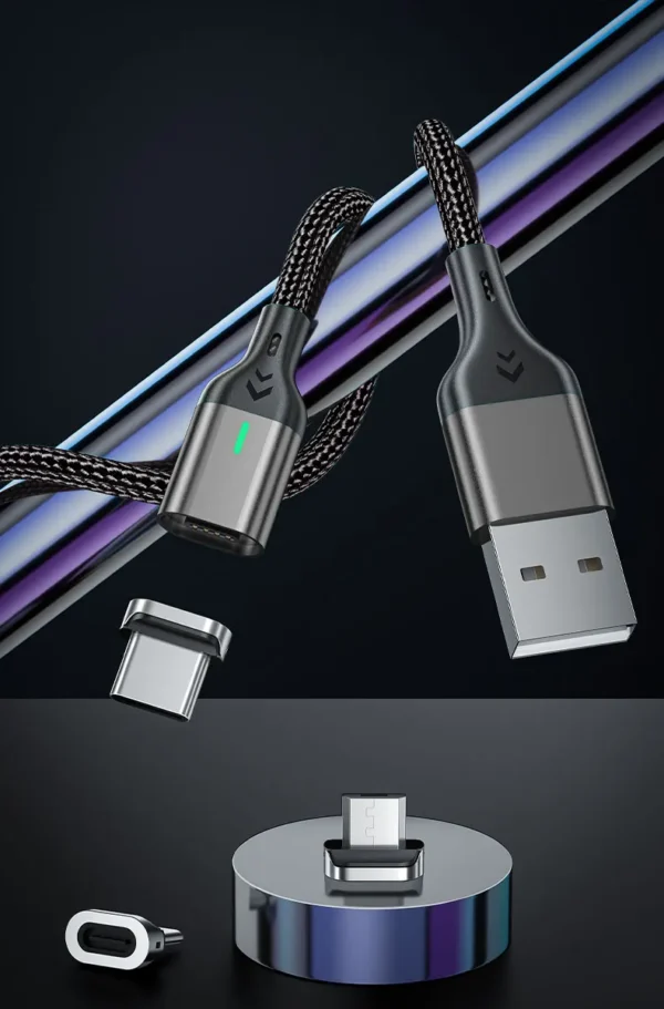 AUFU Magnetic Cable 3A Fast Charging Micro USB Type C Magnetic Charging Cables USB Data Charging Wire for iPhone Samsung Xiaomi – Image 32