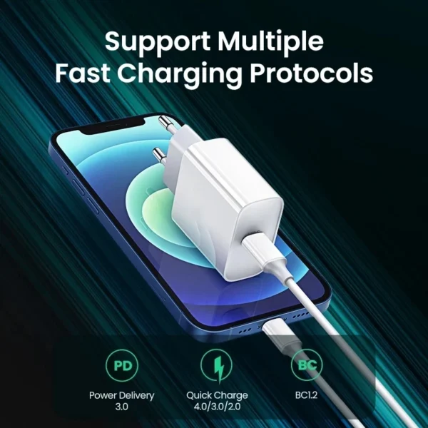 PD 20W For Apple USB Type C Charger For iPhone 13 12 11 14 Pro Max Mini XR X XS 8 Plus C Fast Charging Cable For iPhone Charger – Image 2