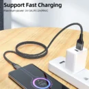 AUFU Magnetic Cable 3A Fast Charging Micro USB Type C Magnetic Charging Cables USB Data Charging Wire for iPhone Samsung Xiaomi