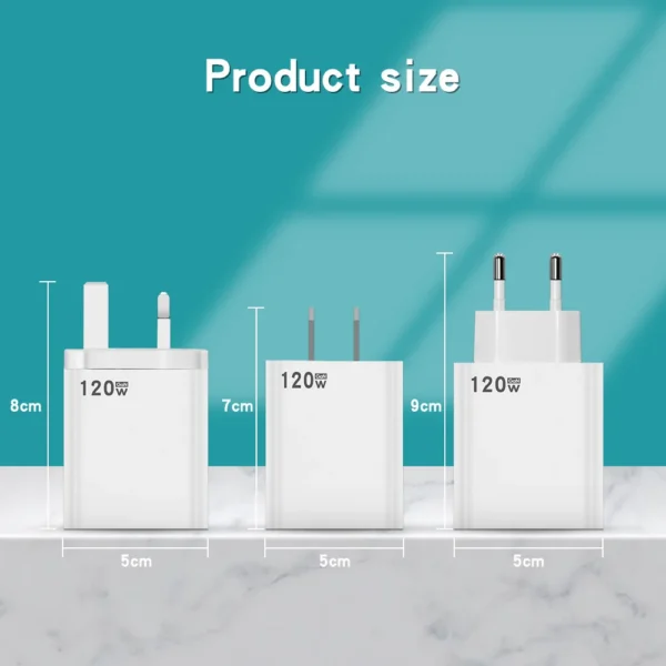 120W Gan USB Fast Charger Type C Phone Quick Charge 5.0 Power Adapter For iPhone iPad Xiaomi Samsung Huawei Realme Oppo Oneplus – Image 6