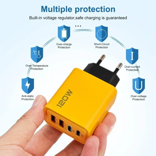Xiaomi Fast Charger 120W Type C Quick Charge 3.0 USB Adapter For iPhone Samsung Xiaomi PD USB Generic Charger Fast Charging – Image 3