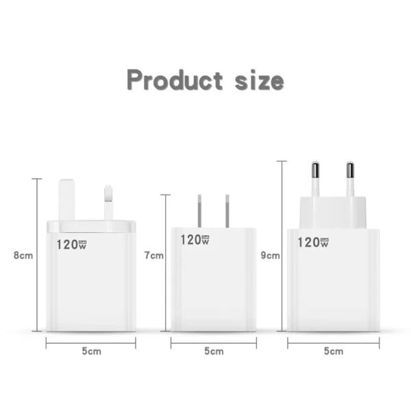 120W Gan USB Fast Charger Type C Phone Quick Charge 5.0 Power Adapter For iPhone iPad Xiaomi Samsung Huawei Realme Oppo Oneplus – Image 2