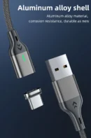AUFU Magnetic Cable 3A Fast Charging Micro USB Type C Magnetic Charging Cables USB Data Charging Wire for iPhone Samsung Xiaomi