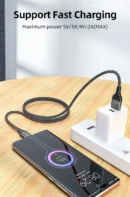 AUFU Magnetic Cable 3A Fast Charging Micro USB Type C Magnetic Charging Cables USB Data Charging Wire for iPhone Samsung Xiaomi