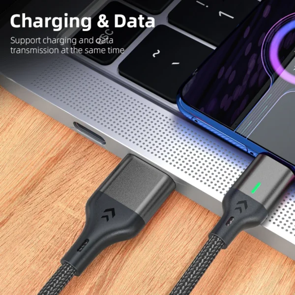 AUFU Magnetic Cable 3A Fast Charging Micro USB Type C Magnetic Charging Cables USB Data Charging Wire for iPhone Samsung Xiaomi – Image 3