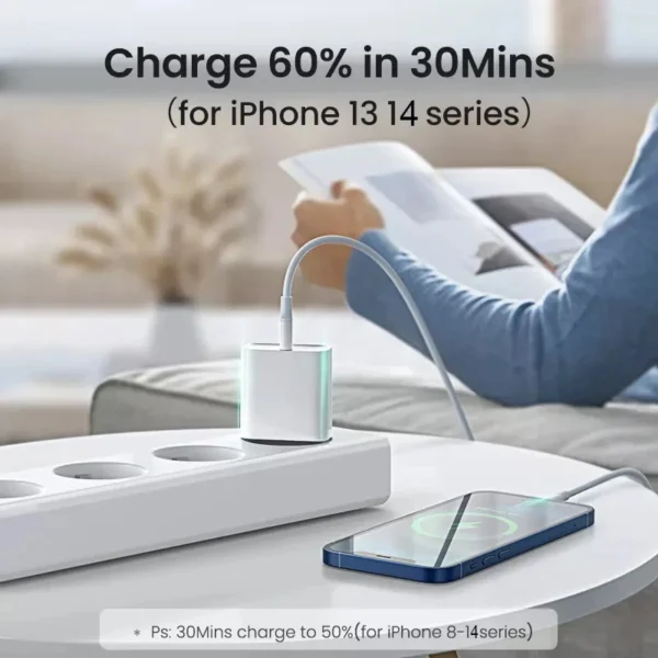 PD 20W For Apple USB Type C Charger For iPhone 13 12 11 14 Pro Max Mini XR X XS 8 Plus C Fast Charging Cable For iPhone Charger – Image 5