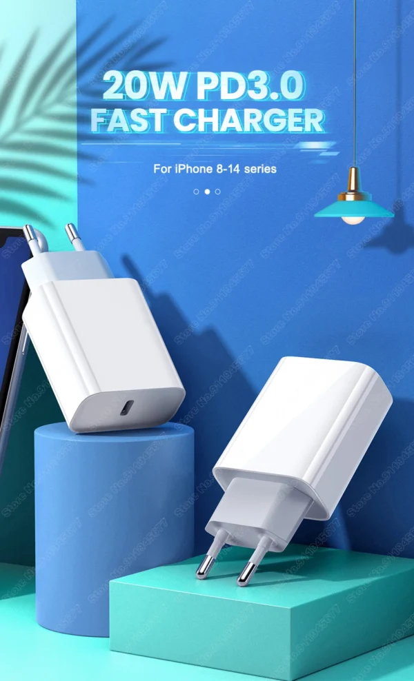 PD 20W For Apple USB Type C Charger For iPhone 13 12 11 14 Pro Max Mini XR X XS 8 Plus C Fast Charging Cable For iPhone Charger – Image 11