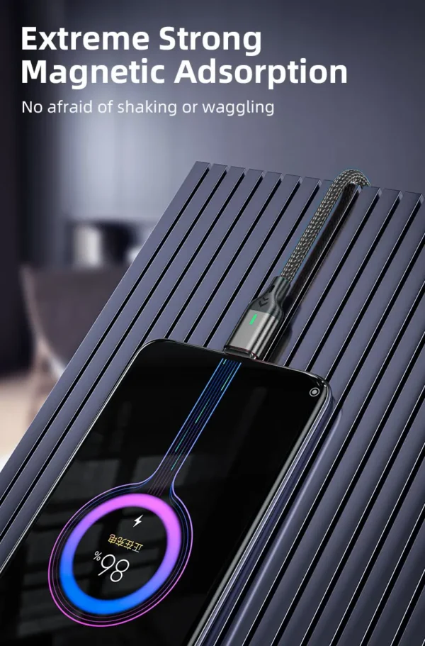 AUFU Magnetic Cable 3A Fast Charging Micro USB Type C Magnetic Charging Cables USB Data Charging Wire for iPhone Samsung Xiaomi – Image 23