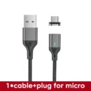 AUFU Magnetic Cable 3A Fast Charging Micro USB Type C Magnetic Charging Cables USB Data Charging Wire for iPhone Samsung Xiaomi