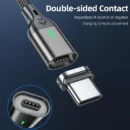AUFU Magnetic Cable 3A Fast Charging Micro USB Type C Magnetic Charging Cables USB Data Charging Wire for iPhone Samsung Xiaomi