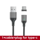 AUFU Magnetic Cable 3A Fast Charging Micro USB Type C Magnetic Charging Cables USB Data Charging Wire for iPhone Samsung Xiaomi