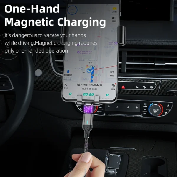 AUFU Magnetic Cable 3A Fast Charging Micro USB Type C Magnetic Charging Cables USB Data Charging Wire for iPhone Samsung Xiaomi – Image 4