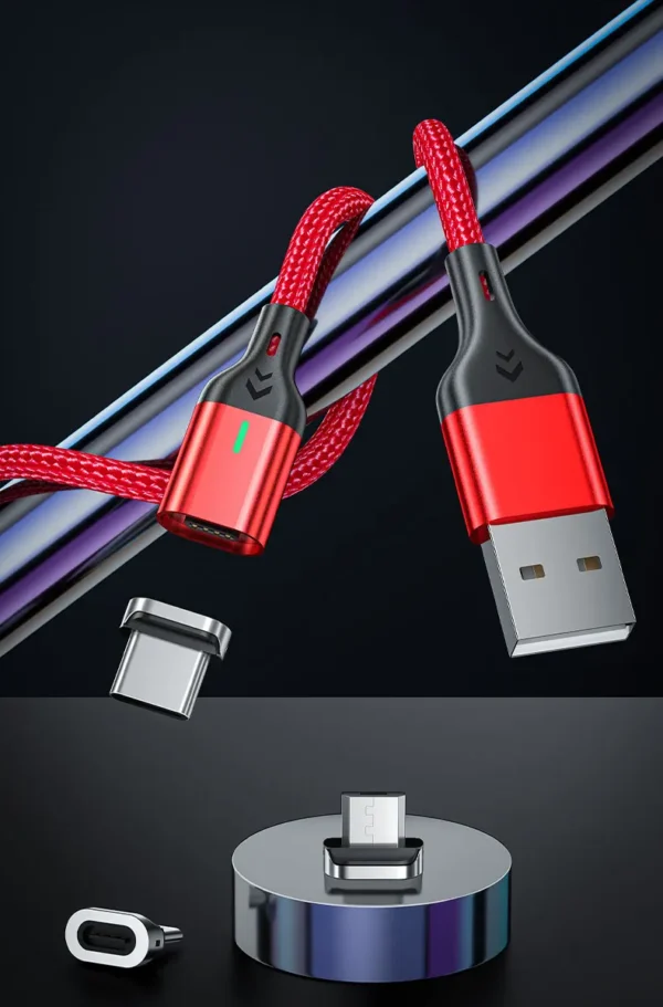 AUFU Magnetic Cable 3A Fast Charging Micro USB Type C Magnetic Charging Cables USB Data Charging Wire for iPhone Samsung Xiaomi – Image 31