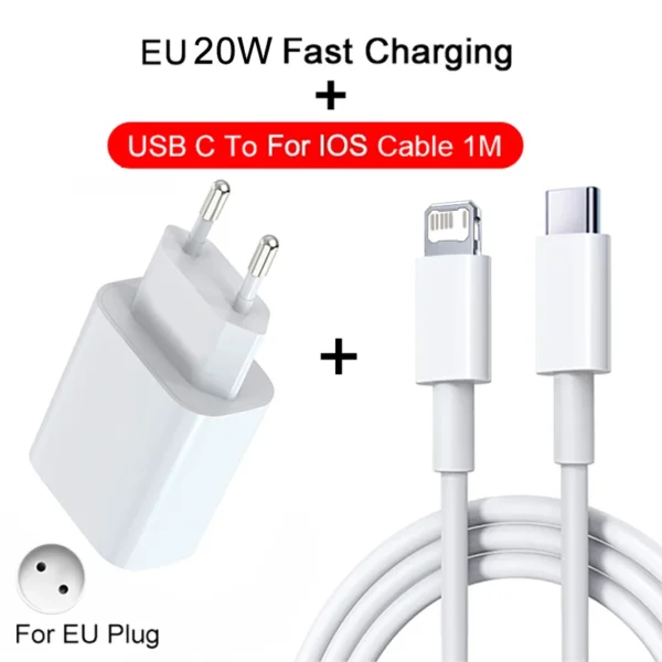 PD 20W For Apple USB Type C Charger For iPhone 13 12 11 14 Pro Max Mini XR X XS 8 Plus C Fast Charging Cable For iPhone Charger – Image 7